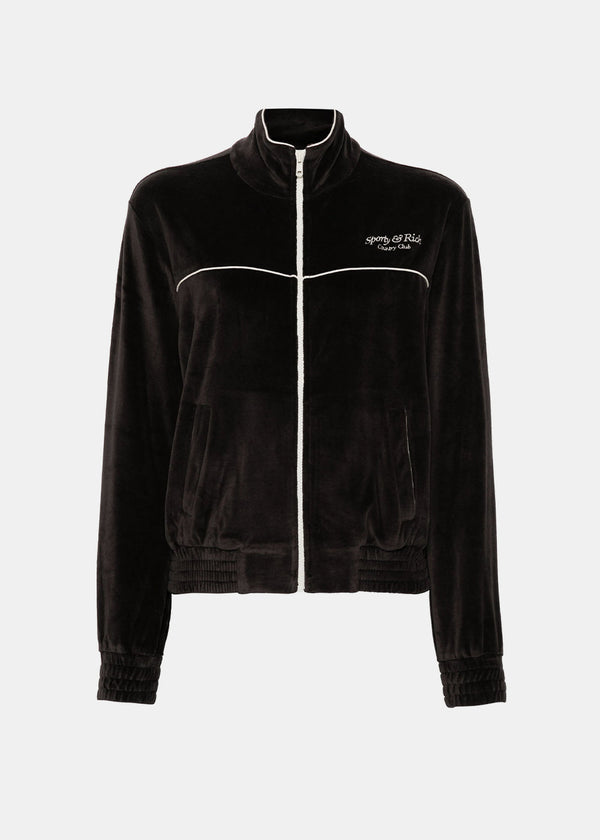 SPORTY & RICH Chocolate Zip-Up Jacket-NOBLEMARS