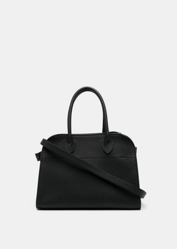 THE ROW Black Soft Margaux 10 Leather Bag-NOBLEMARS