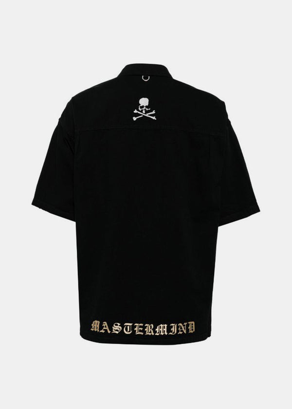 MASTERMIND JAPAN Black 1st SS Denim Shirt-NOBLEMARS