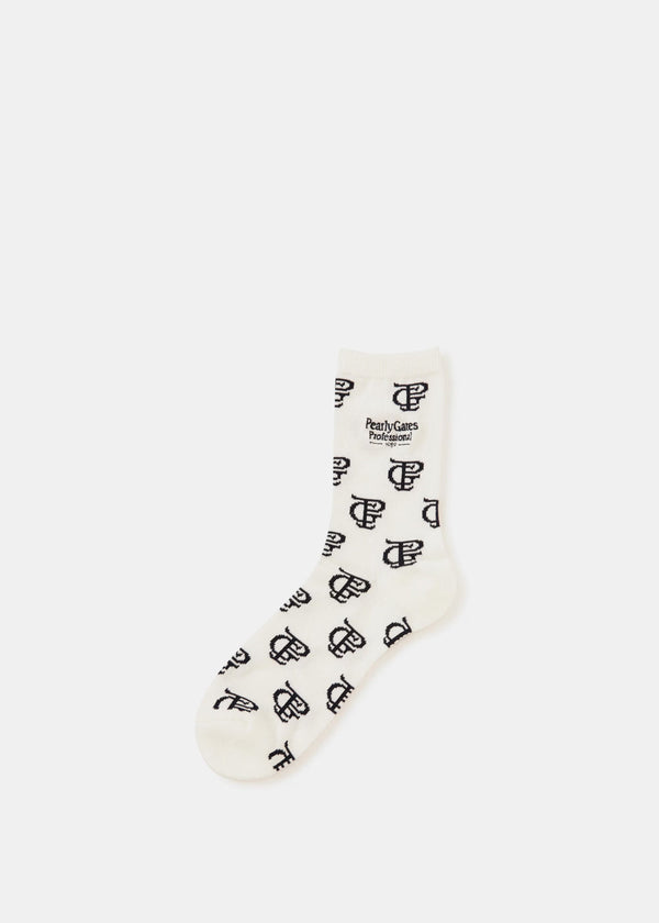 PEARLY GATES White PG PRO Middle Socks-NOBLEMARS