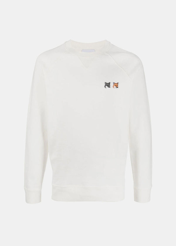 MAISON KITSUN?? Ecru Fox Head Patch Classic Sweatshirt-NOBLEMARS