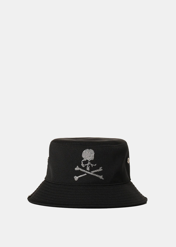 MASTERMIND WORLD Black Crystal Bucket Hat-NOBLEMARS