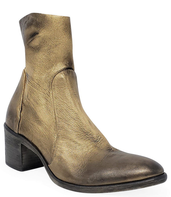 Madison Maison™ Antique Gold Leather Ankle Boot-NOBLEMARS