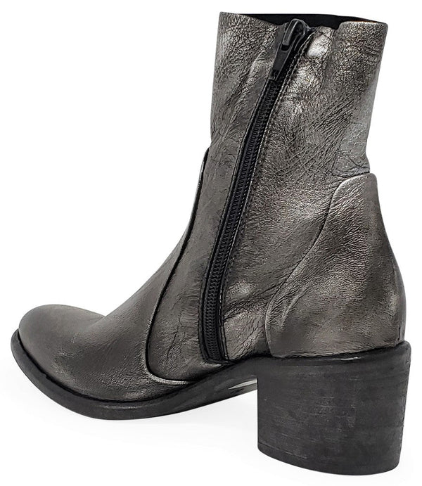 Madison Maison™ Antique Silver Leather Ankle Boot-NOBLEMARS