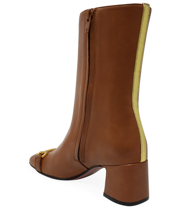 Madison Maison™ Cognac Leather Back Stripe Boot-NOBLEMARS