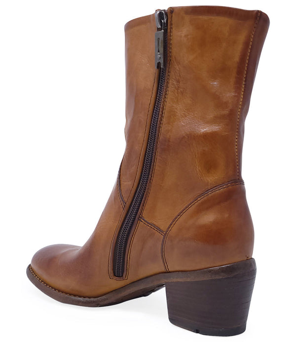 Madison Maison™ Brown Leather Mid Calf Boot-NOBLEMARS
