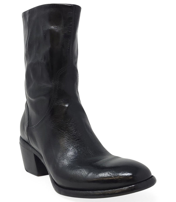 Madison Maison™ Black Leather Mid Calf Boot-NOBLEMARS