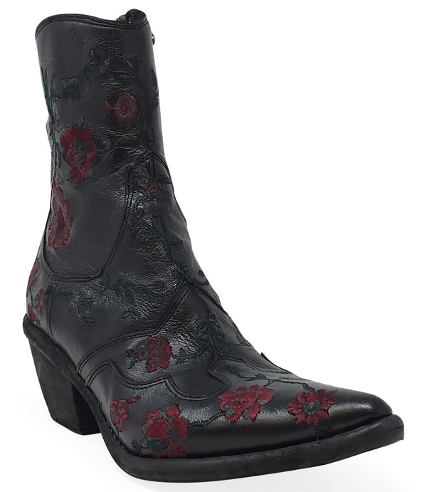 Madison Maison™ Leather Embroidered Ankle Boot-NOBLEMARS