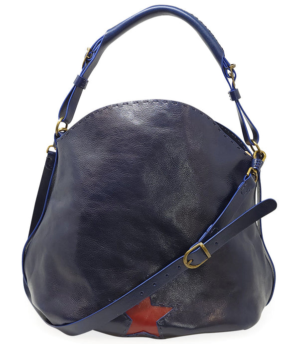 Madison Maison™ Navy Leather Star Crossbody-Shoulder Bag-NOBLEMARS