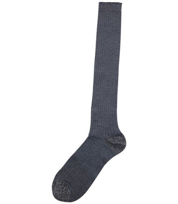 Alto Milano Charcoal Donna Long Socks-NOBLEMARS