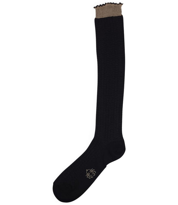 Alto Milano Black Gilma Long Sock-NOBLEMARS