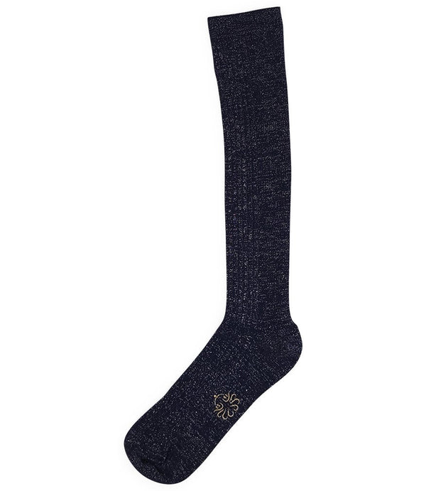Alto Milano Blue Donna Long Socks-NOBLEMARS