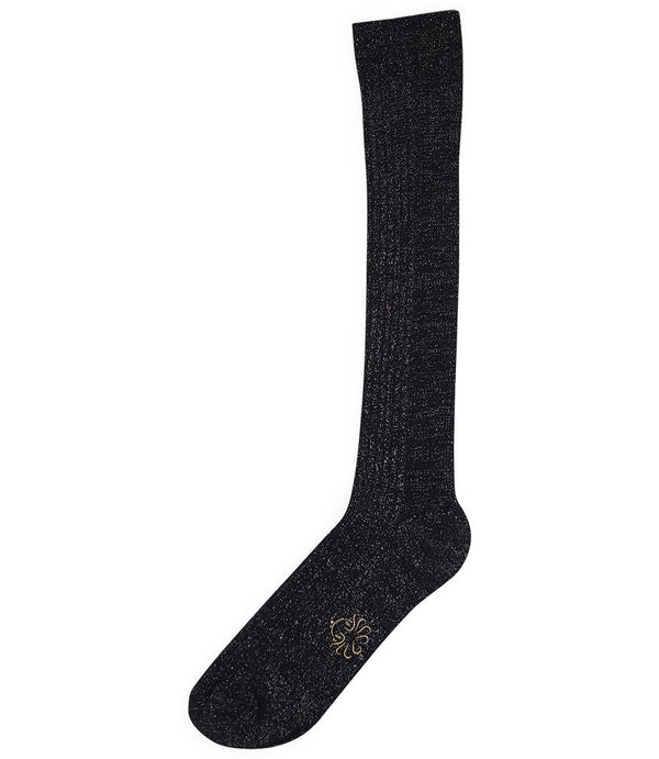 Alto Milano Black Donna Long Socks-NOBLEMARS