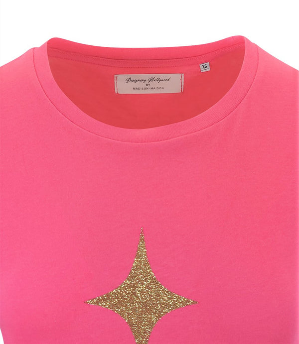 Designing Hollywood X Madison Maison™ Cotton Fuchsia Star Lady T Shirt-NOBLEMARS