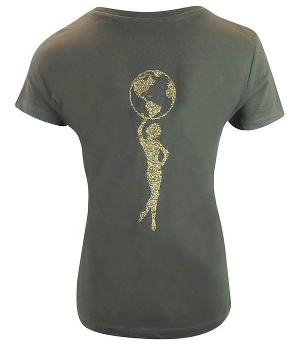 Designing Hollywood X Madison Maison™ Cotton Army Green Star Lady T Shirt-NOBLEMARS