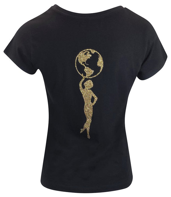Designing Hollywood X Madison Maison™ Cotton Black Star Lady T Shirt-NOBLEMARS