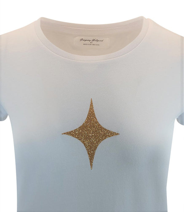 Designing Hollywood X Madison Maison™ Cotton White Star Lady T Shirt-NOBLEMARS