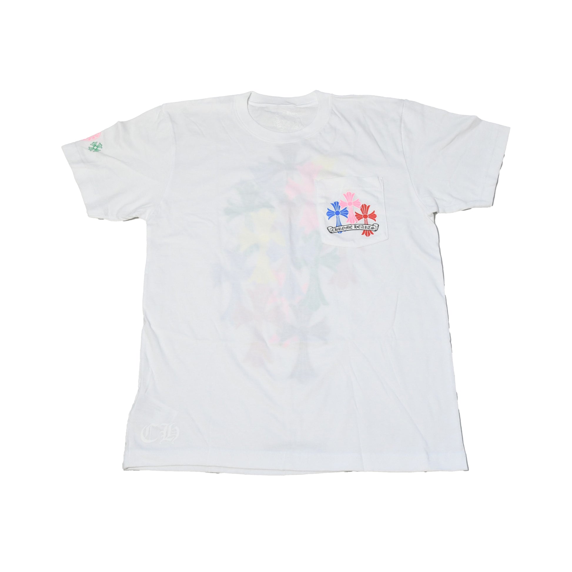 Chrome Hearts Multicolor Cross Logo T-Shirt White - NOBLEMARS