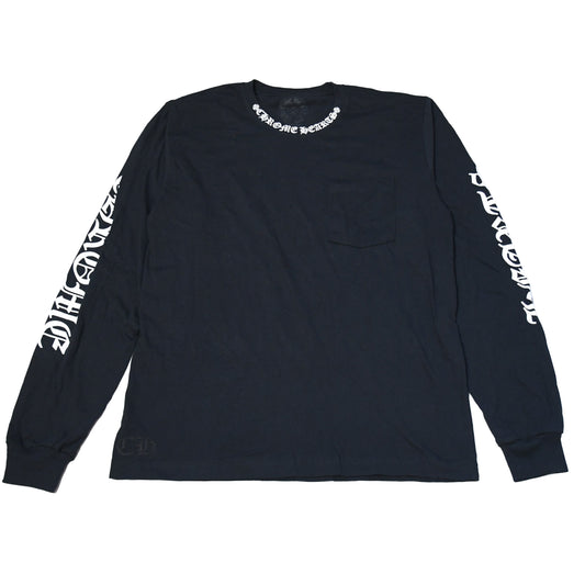 Chrome Hearts Collar Logo L/S T-Shirt Black - NOBLEMARS