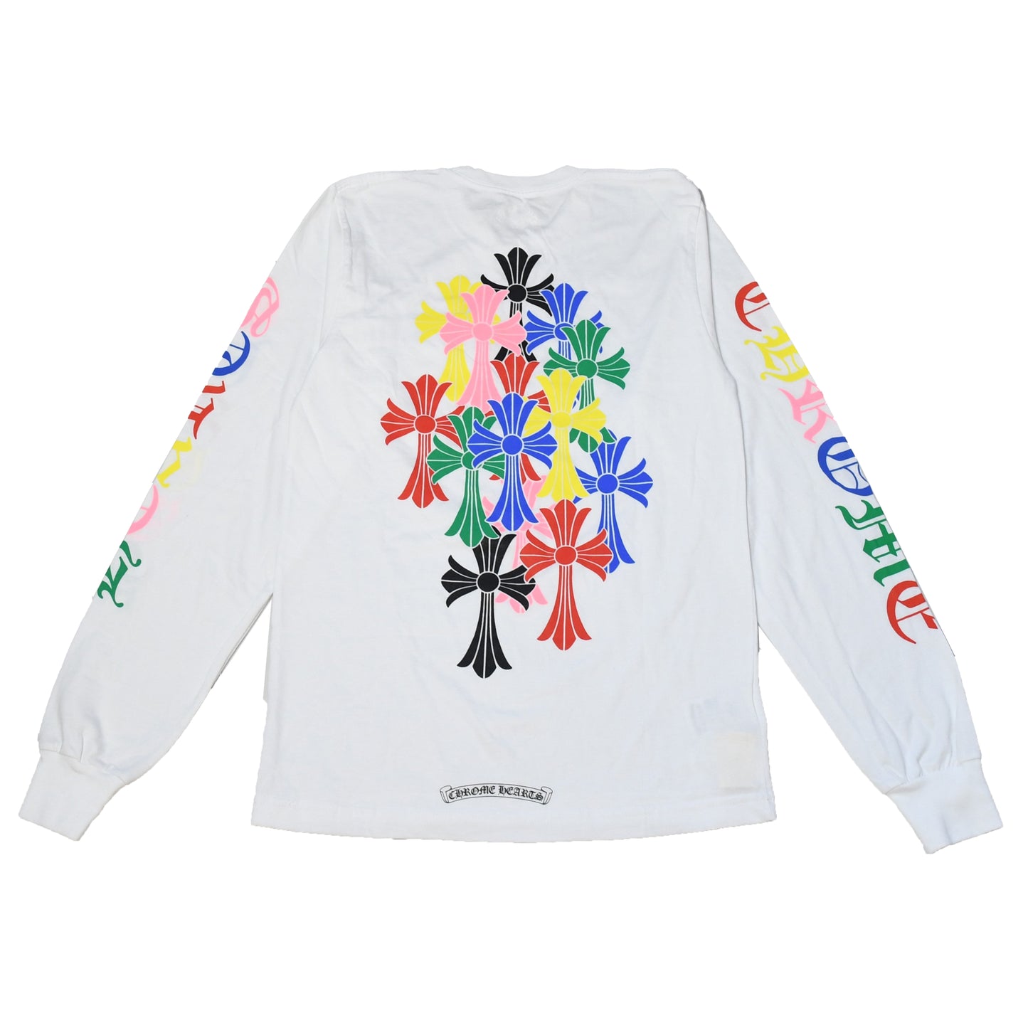 Chrome Hearts Multicolor Cross Logo L/S T-Shirt White - NOBLEMARS