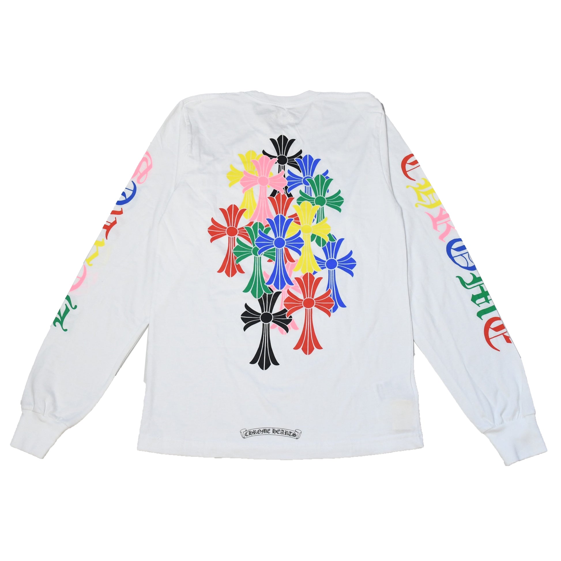 Chrome Hearts Multicolor Cross Logo L/S T-Shirt White - NOBLEMARS