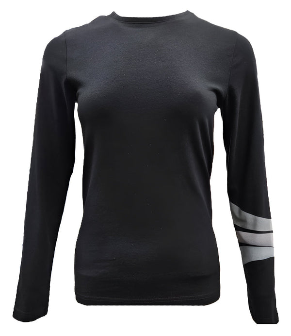 Designing Hollywood X Madison Maison™ Black 3 Stripe Long Sleeve T-shirt-NOBLEMARS