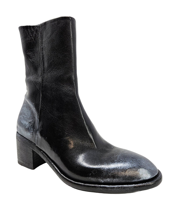 Madison Maison Black Hand Rubbed Ankle Boot-NOBLEMARS