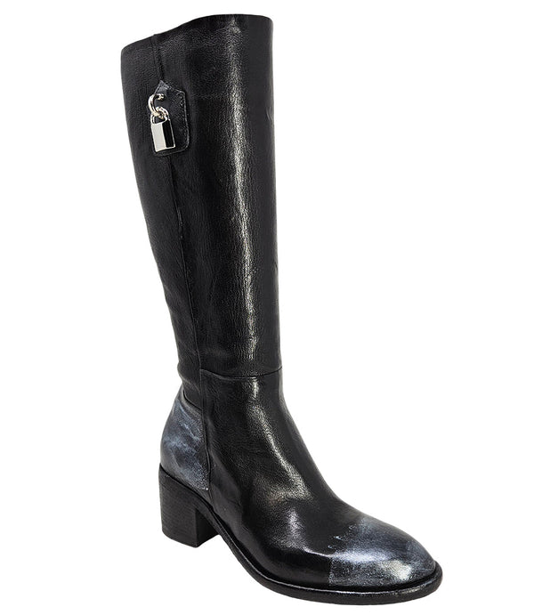 Madison Maison Black Tall Hand Rubbed Lock Boot-NOBLEMARS