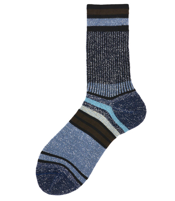 Alto Milano Blue Multi Chapo Short Socks-NOBLEMARS