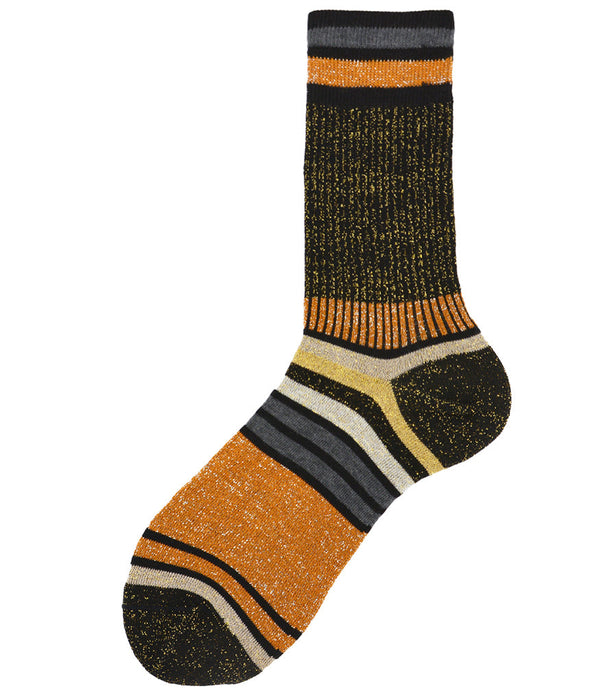 Alto Milano Orange Black Chapo Short Socks-NOBLEMARS