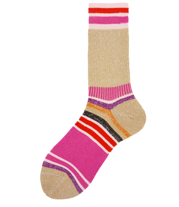 Alto Milano Pink Tan Chapo Short Socks-NOBLEMARS