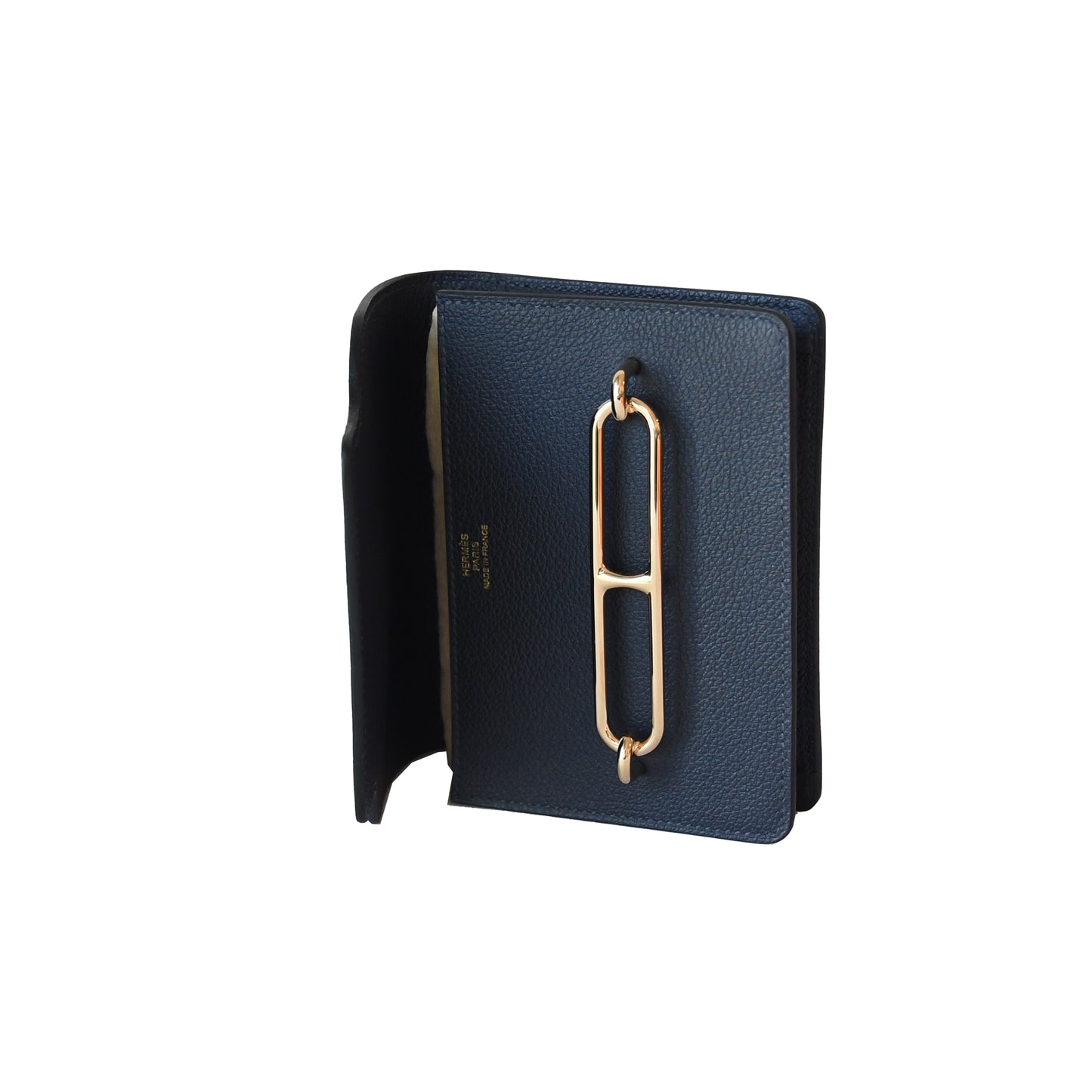 Hermes Roulis Slim Wallet Palladium Hardware Blue - NOBLEMARS