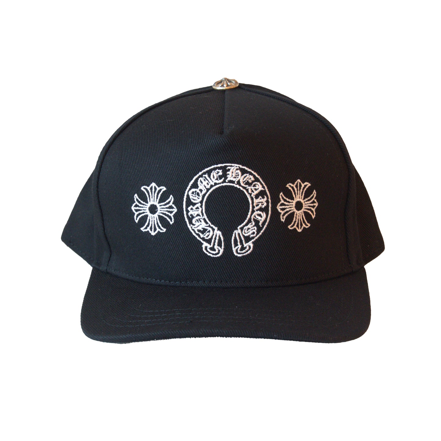 Chrome Hearts Embroidered Horseshoe Logo Hat Black - NOBLEMARS