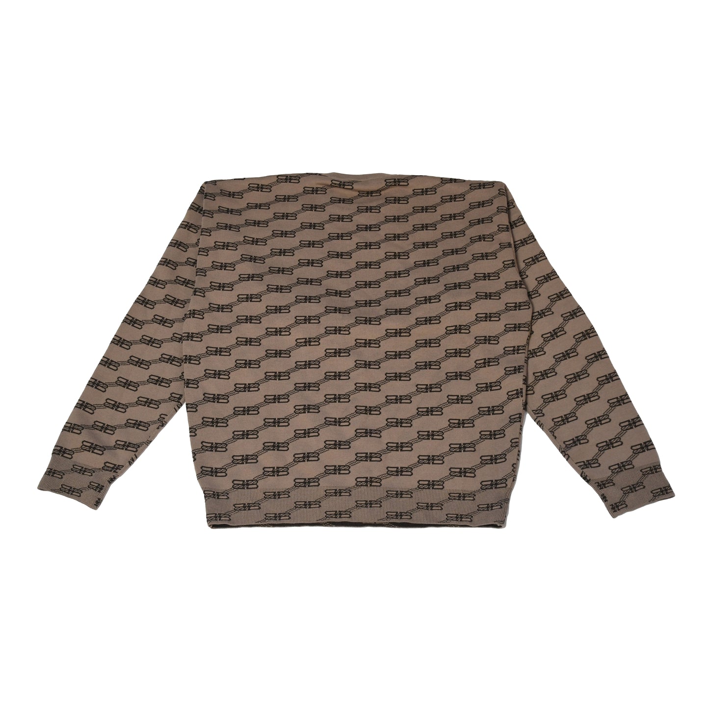 Balenciaga BB Monogram Stripe Logo Sweatshirt Beige - NOBLEMARS