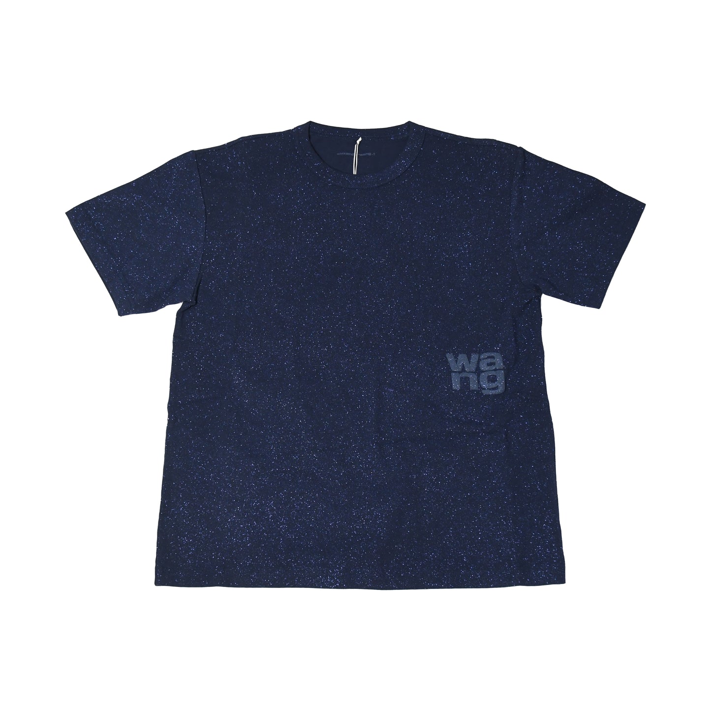 Alexander Wang Glitter-Effect Jersey T-shirt Dark Blue - NOBLEMARS