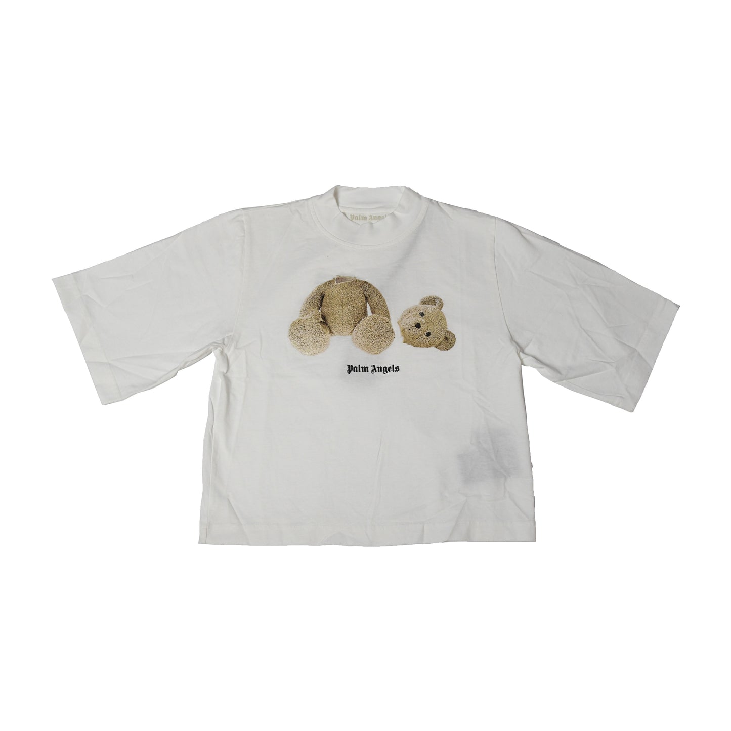 Palm Angels Bear Cropped T-shirt White - NOBLEMARS