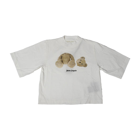 Palm Angels Bear Cropped T-shirt White - NOBLEMARS