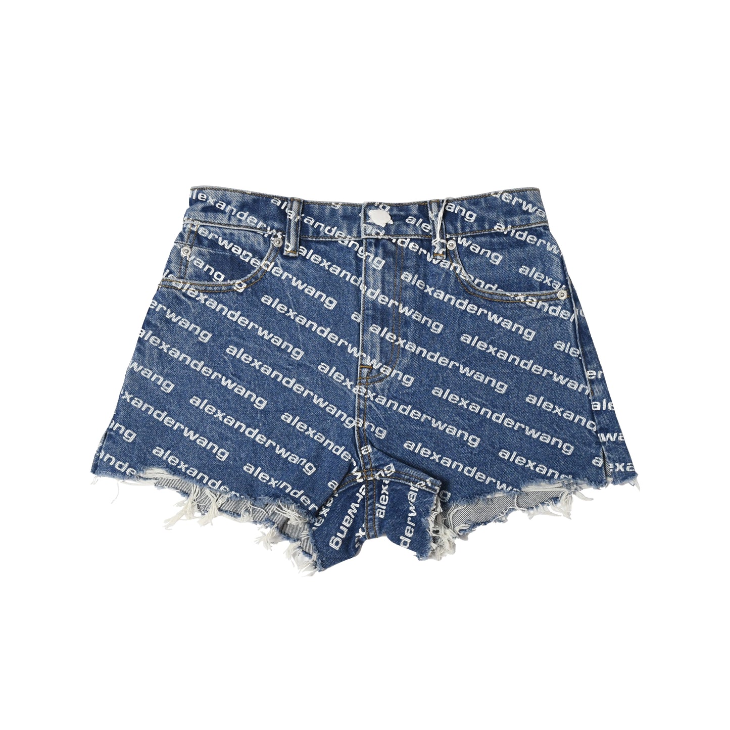 Alexander Wang Bite Logo High Waist Cutoff Denim Shorts - NOBLEMARS