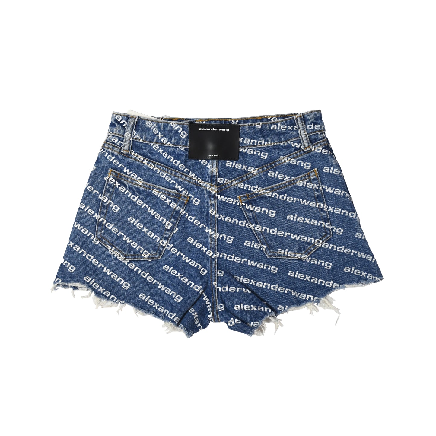 Alexander Wang Bite Logo High Waist Cutoff Denim Shorts - NOBLEMARS