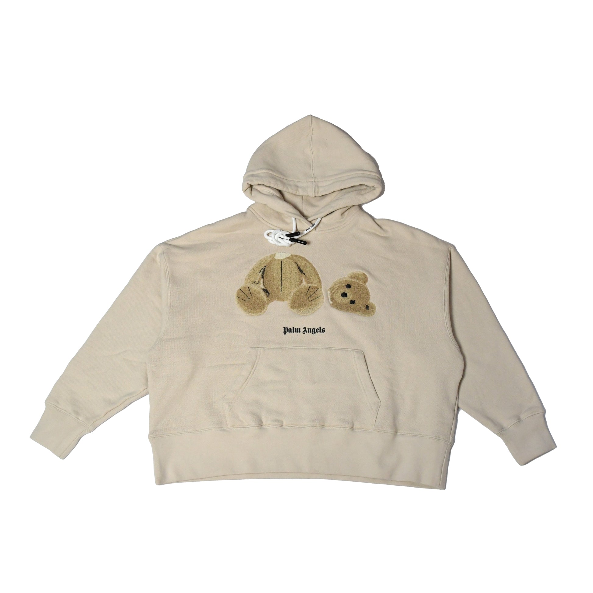Palm Angels Bear-Print Hoodies Cream - NOBLEMARS