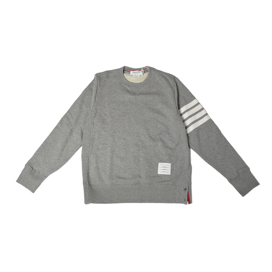 Thom Browne 4 Bar Crewneck Sweatshirts Grey/White - NOBLEMARS
