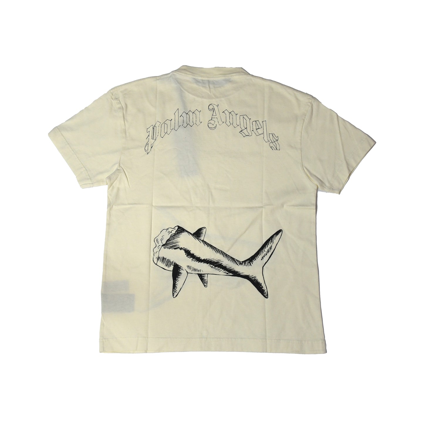 Palm Angels Broken Shark Classic T-Shirts Cream - NOBLEMARS