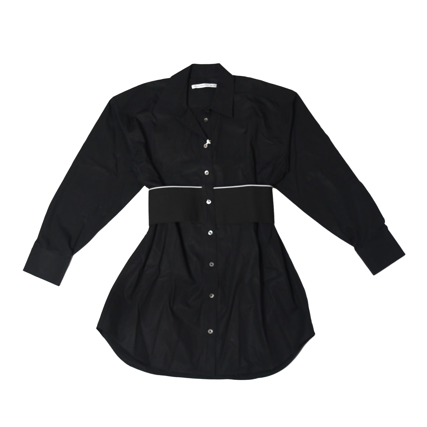 Alexander Wang Logo Waistband Shirt Dress Black - NOBLEMARS
