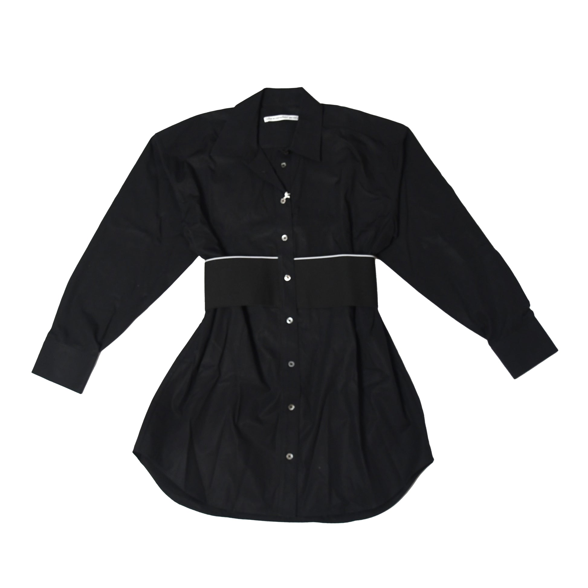 Alexander Wang Logo Waistband Shirt Dress Black - NOBLEMARS