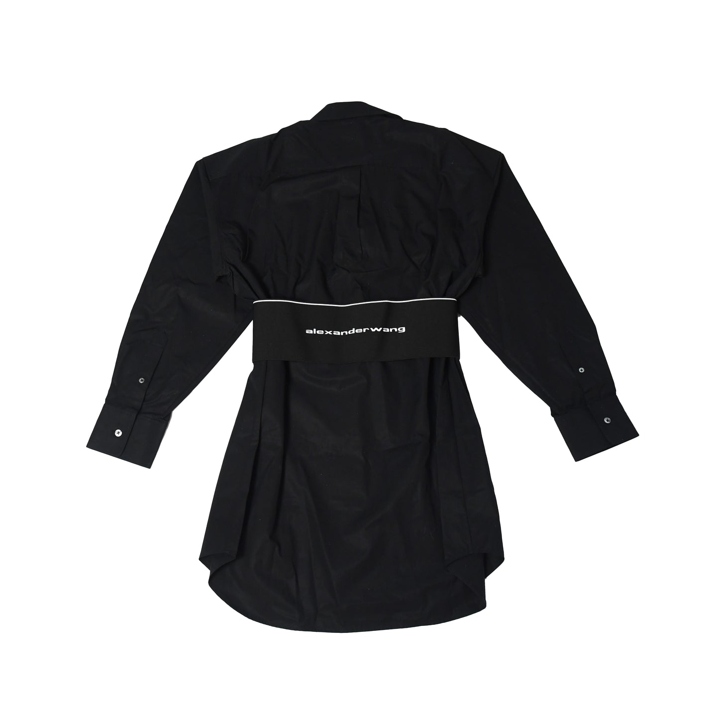 Alexander Wang Logo Waistband Shirt Dress Black - NOBLEMARS