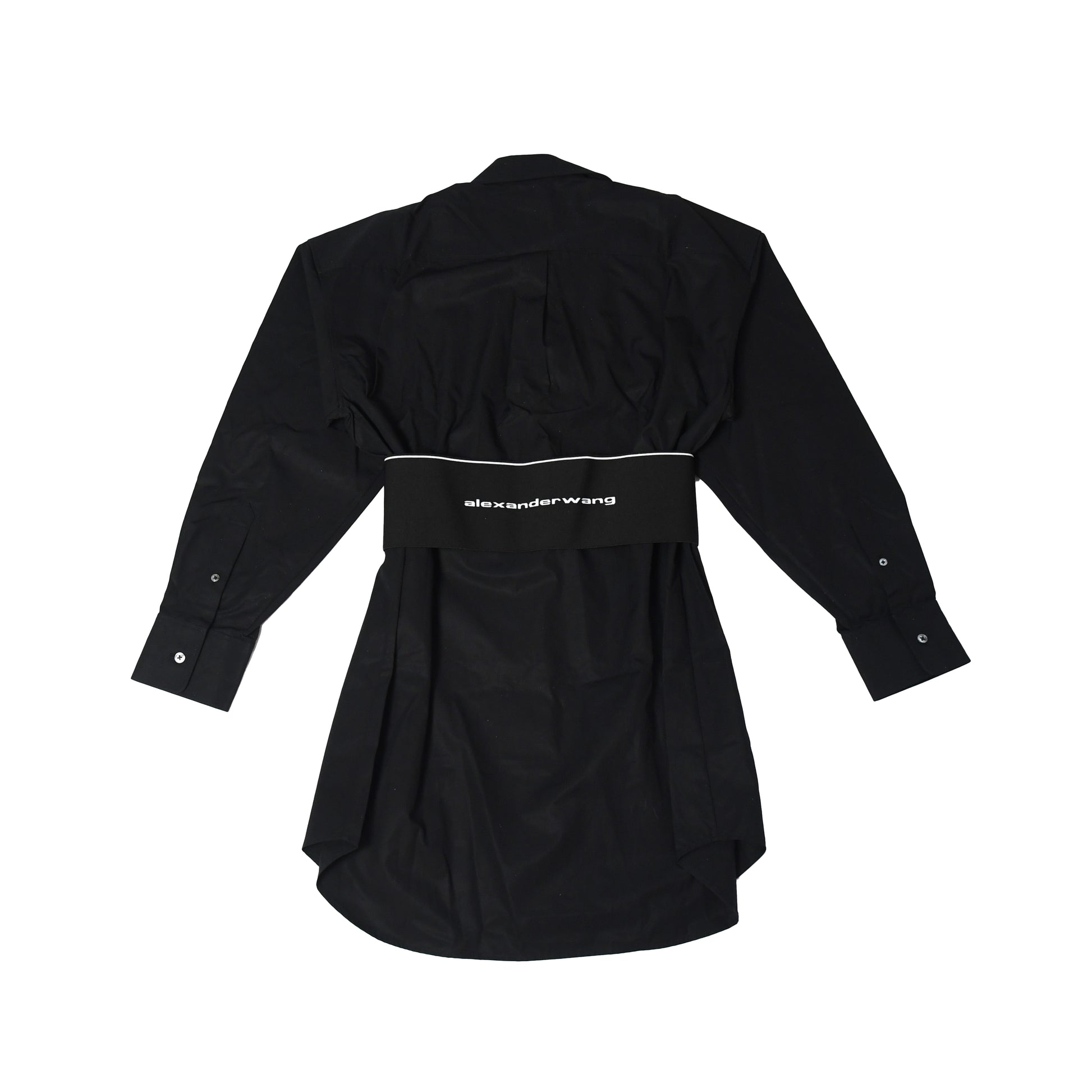 Alexander Wang Logo Waistband Shirt Dress Black - NOBLEMARS