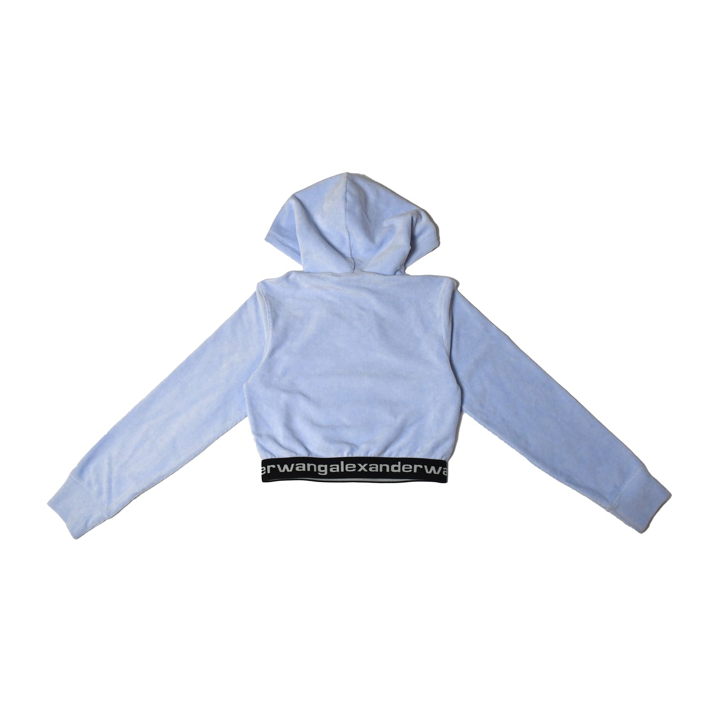 Alexander Wang Logo Waitband Cropped Hoodie Blue - NOBLEMARS