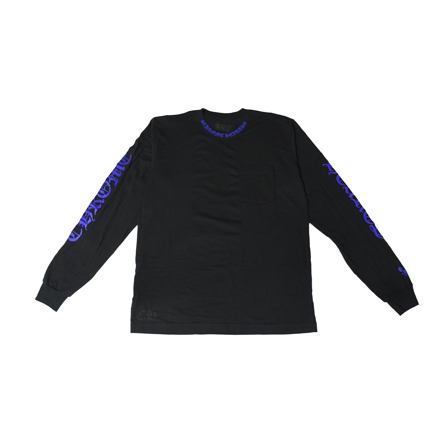 Chrome Hearts Neck Logo L/S Pocket Shirt Black Blue - NOBLEMARS