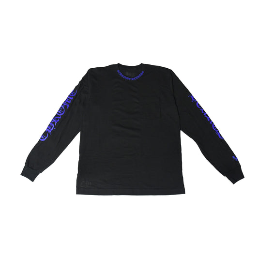 Chrome Hearts Neck Logo L/S Pocket Shirt Black Blue - NOBLEMARS