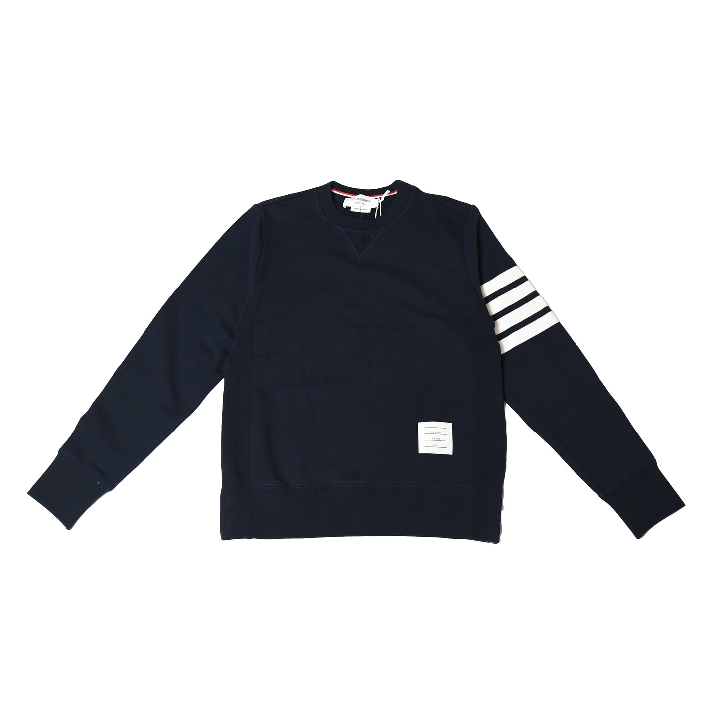 Thom Browne 4 Bar Stripe Crewneck Sweatshirt Navy White - NOBLEMARS